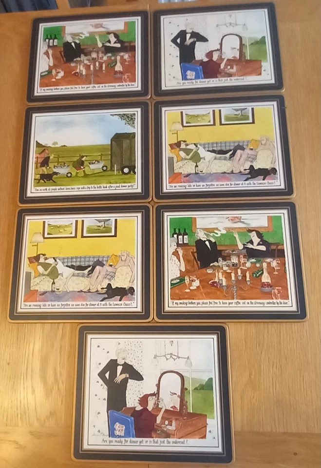 7 X TOTTERING BY SANFT TISCHMATTEN 23,5 CM X 20 CM HUMORVOLL ~ TOTTERING HALL 