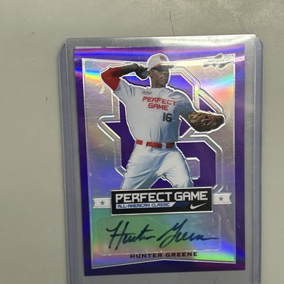 2016 LEAF METAL PERFECT GAME Pre Production Proof Purple HUNTER GREENE  AUTO 1/1