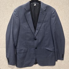 Emporio Armani G Line 100 Wool Blazer Navy Textured Plaid Preppy Men  s 48