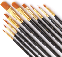 10 StüCk Pinsel Set, Nylon Acrylfarben Pinsel FüR Aquarell ÖLgemäLde, Malerei ÖL