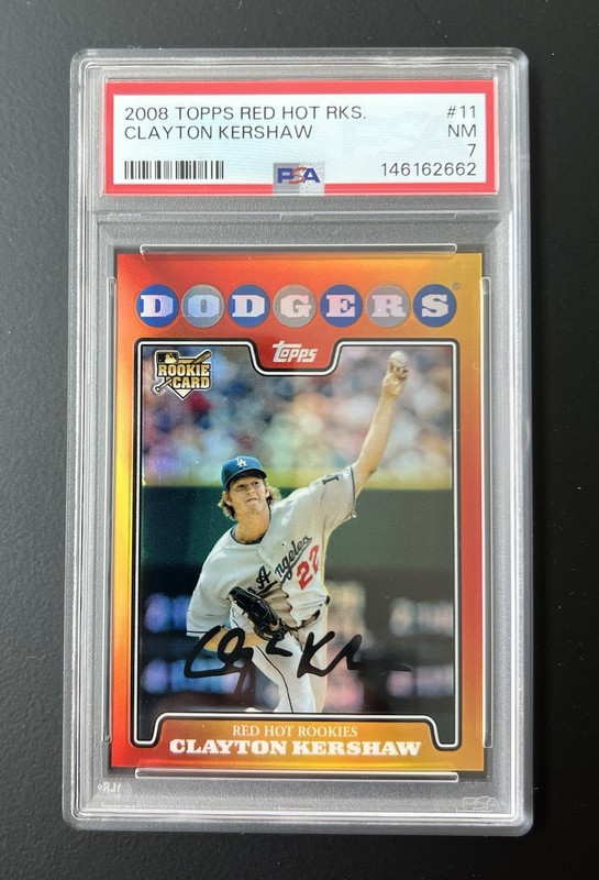 PSA 7 GRADED SLABBED 2008 TOPPS RED HOT ROOKIES #11 CLAYTON KERSHAW ROOKIE RC