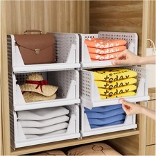 5 Pack Closet Organizers Storage Box, Closet Storage Stackable Storage Bins, ...