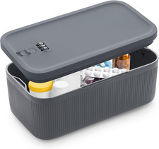 Small Lockable Storage Box with Combination Code - Secure Medicine Safe, Phone J