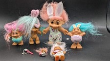 Russ Easter Troll Set Lot of 6 Troll Figurines, Wind-ups Mini Figures