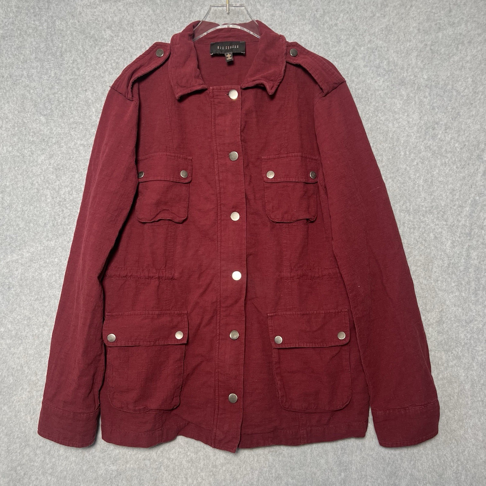 Blu Pepper Utility Jacket Button Zip Drawstring P… - image 1