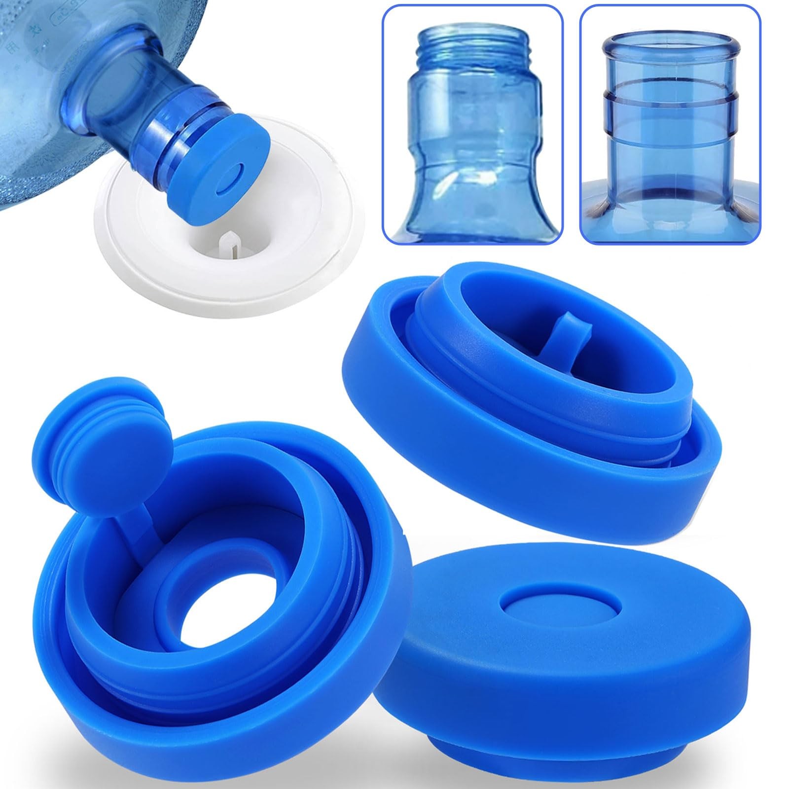 3 and 5 Gallon Water Jug Cap Reusable，Food Grade Silicone 