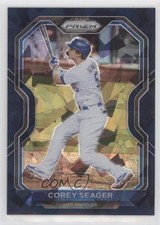 2021 Panini Prizm Navy Blue Cracked Ice Prizm 11/25 Corey Seager #100 s1i
