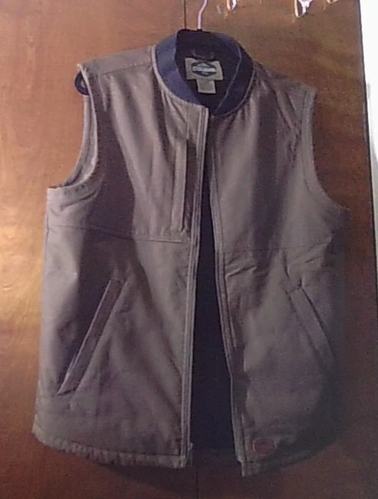 Steelguard Men's M Quilted Canvas Vest Int/Ext Zip Pockt Lined Warm Outdoor Work