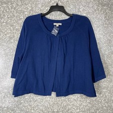 Woman Within NWT Blue Retro Swing Knit Cardigan Sweater - Size 18/20 - Plus Size
