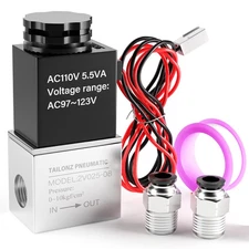 1/4 Inch NPT 110V 2 Position 2 Way NC Electric Solenoid Air Valve Outlet Wire