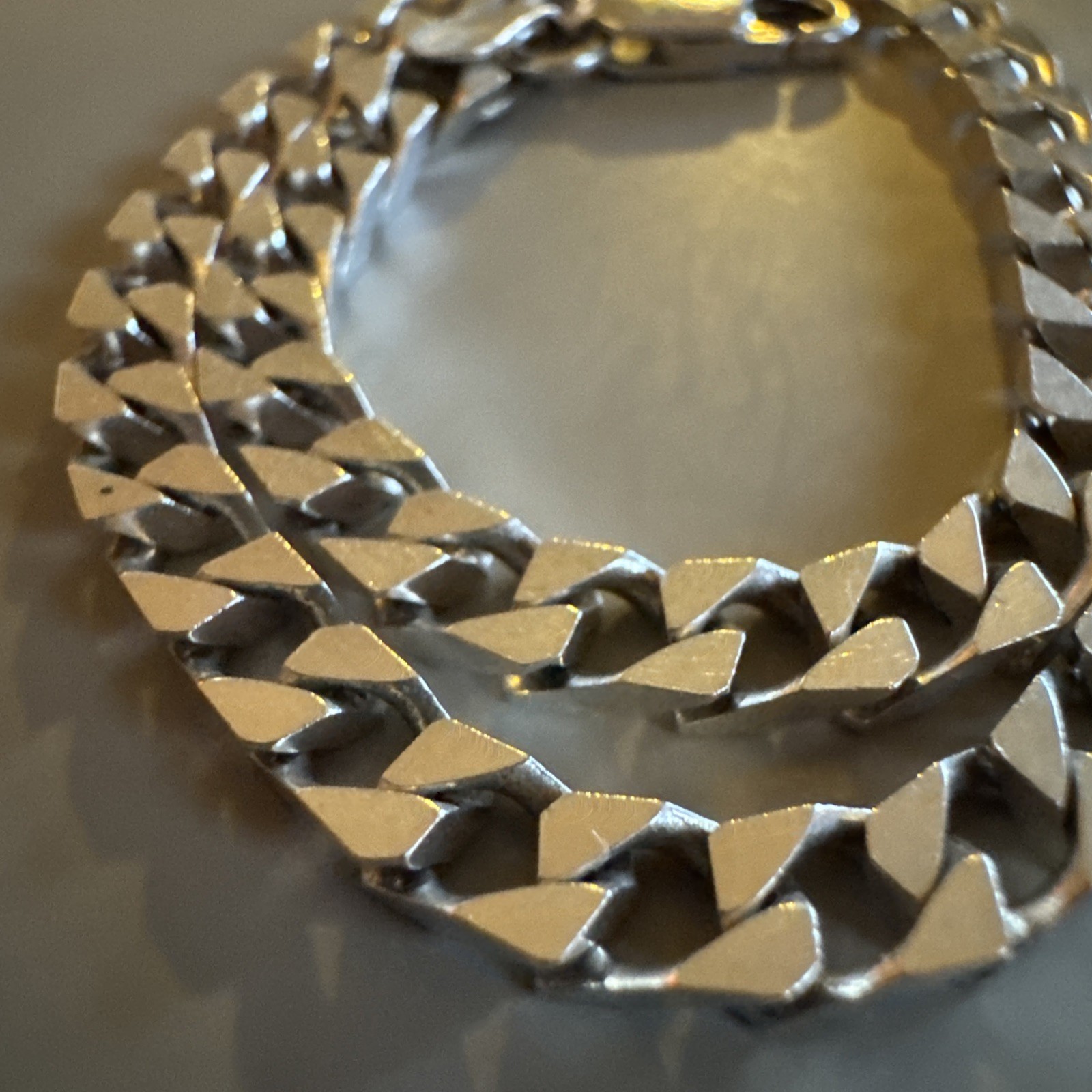 Sterling Silver 925 Solid Square Curb Link Bracel… - image 7