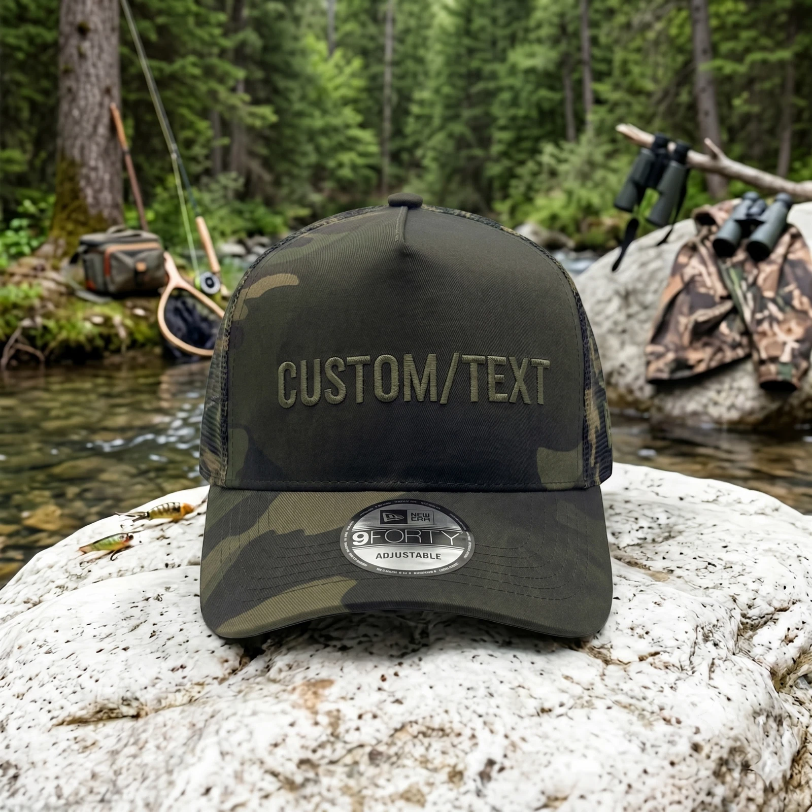 Custom Name Camo Mesh Cap Personalized Camouflage Trucker Hat Outdoors Hunting