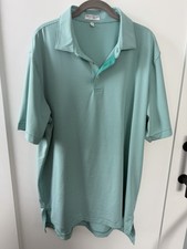Peter Millar Summer Comfort Polo Shirt Mens XL Green White Striped Golf Polo