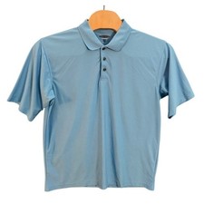 Pebble Beach Performance Mens XL Blue Short Sleeve Golf Polo Shirt Textured