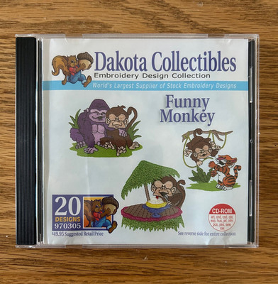 Dakota Collectibles Embroidery Design Collection CD FUNNY MONKEY