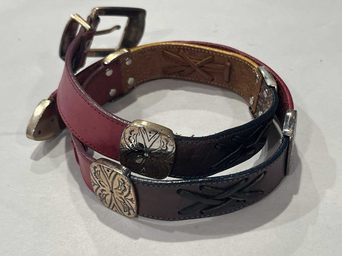 Brighton Multi-Colored Leather Belt Vintage Size M 45500 