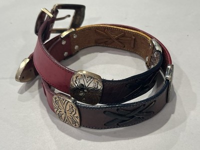 Brighton Multi-Colored Leather Belt Vintage Size M 45500 