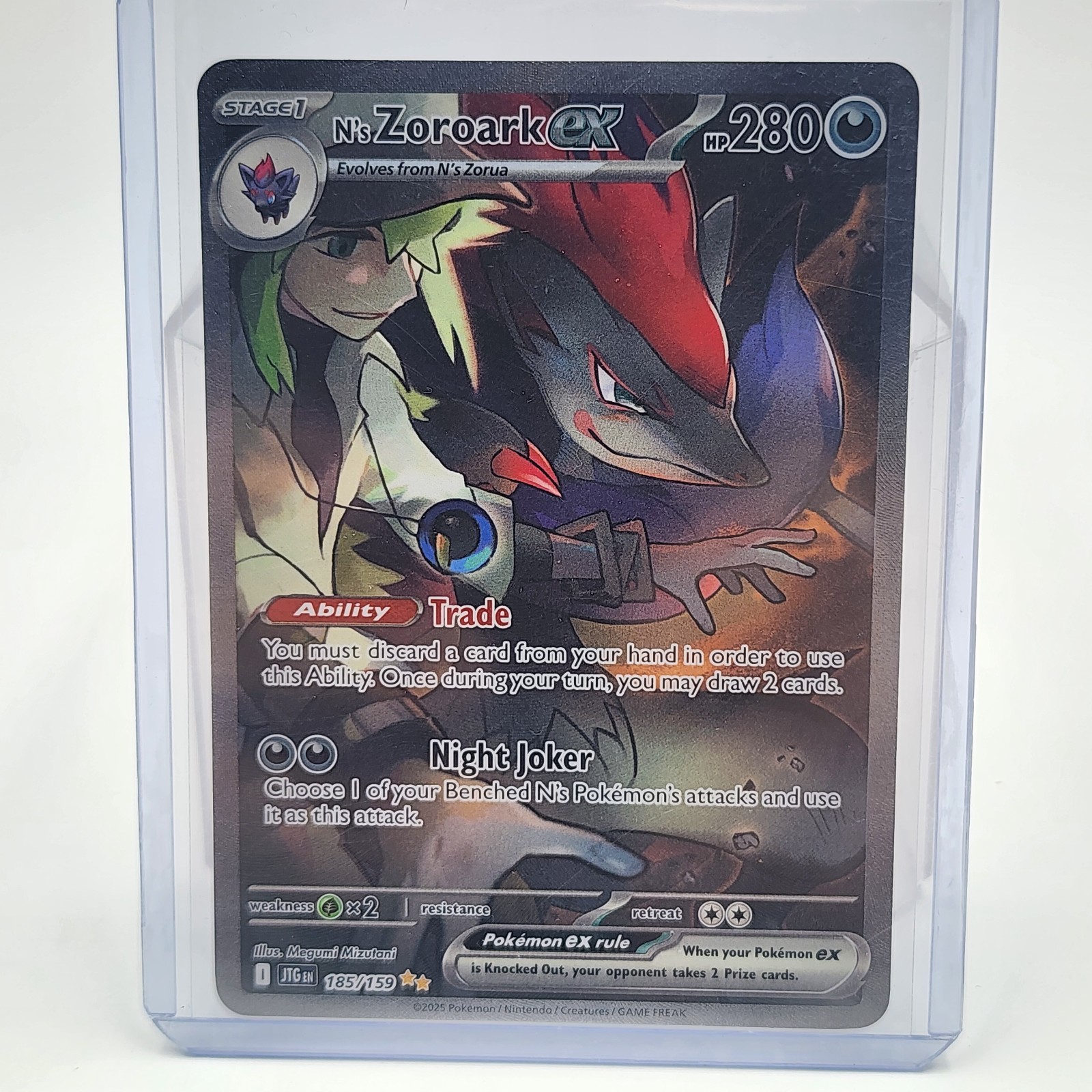 N's Zoroark ex 185/159 SIR - Pokemon TCG Journey Together NrMt