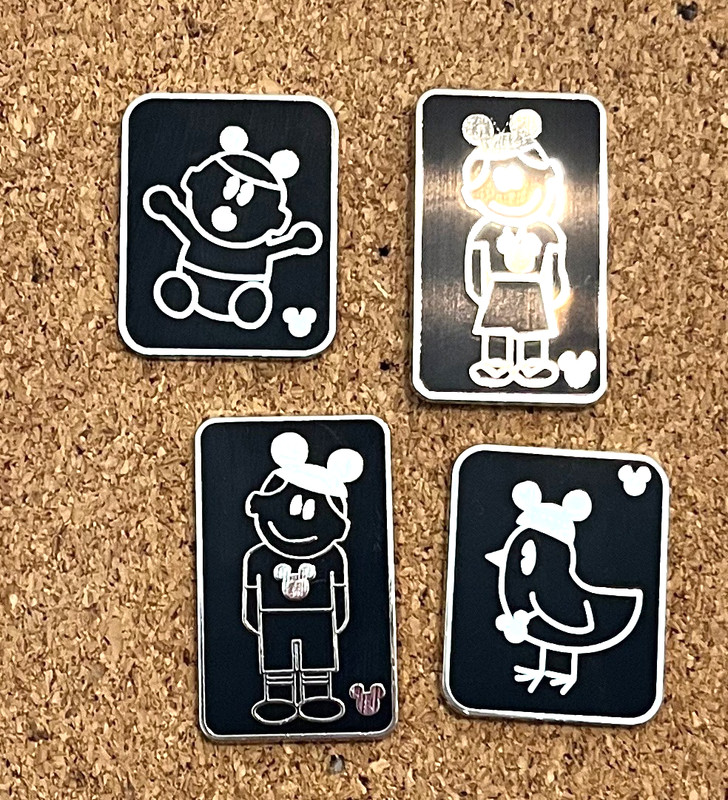 Lot of 4 Disney Pin - Family Decals - Boy, Girl, Baby, and Bird