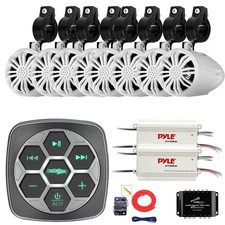 Metra Boat 3-Zone Controller, 8x 2.25  ' Off-Road Speaker, 2x Amp, Splitter, Kit