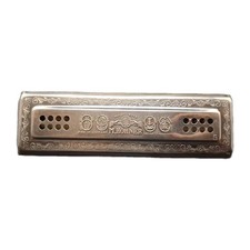 Vintage M Hohner Echo 48 Tremolo Harmonica Key G 24 Double Hole Germany W/ Clip