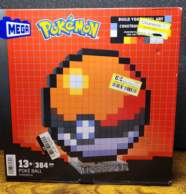 Mega Pokémon Pixel Art Poké Ball Building Set Open Box 848 Pieces