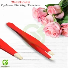 Professional Red Colour Eyebrow Plucking Tweezers Hair Removal Beauty Tweezer