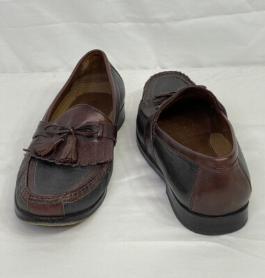 Johnston & Murphy Mens 10.5 M Black‎ Brown Leather Tassel Kiltie Loafers 20-0592 Johnston & Murphy Black/Brown Leather Tassel Kiltie Loafers  main image 2