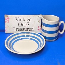 CHEF Cordon Bleu JUG & DESSERT BOWL * Cornish Blue & White * Vintage 1970s GC