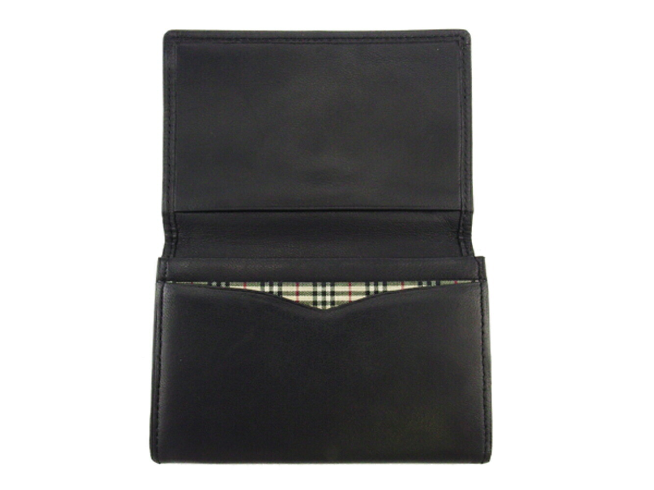 BURBERRY business card holder logo leather Authentic … Gem