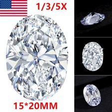 1-5X Artificial WHITE Oval Cut Shaped Stunning Lustrous Sapphire Loose Gemstone