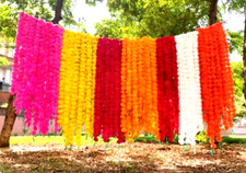 5 Pcs Indian Marigold Flowers garland Artificial Diwali Christmas Decoratins
