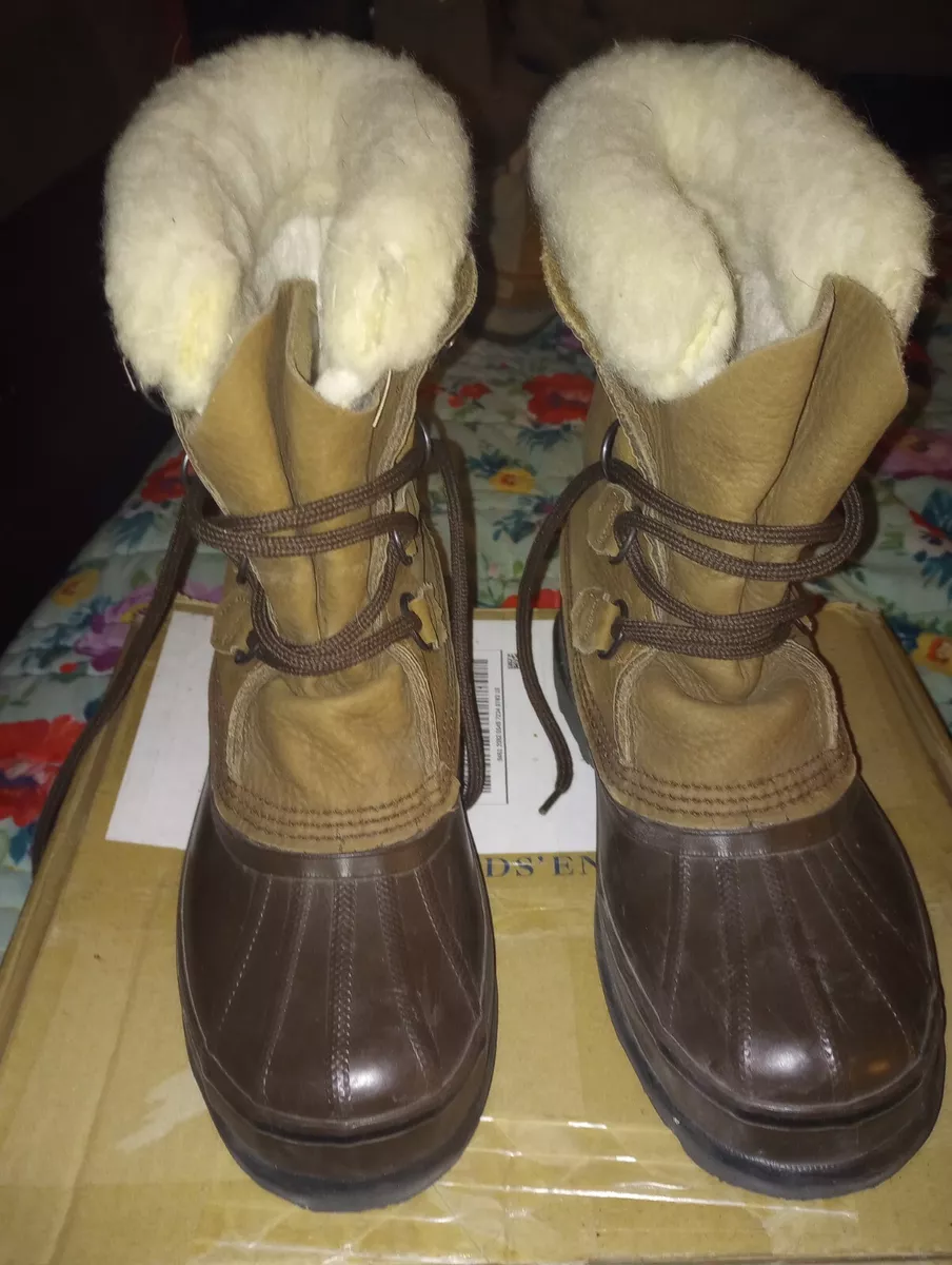 Cabela s Sorel Women s Size 8 Leather Rubber Boots Felt Lined eBay