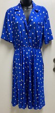 VTG Liz Claiborne Dress Blue With Yellow/White Circles Size 6