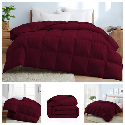 Wonderful 1000 TC Down Alternative Comforter OR Sets Wine Stripes Select Item