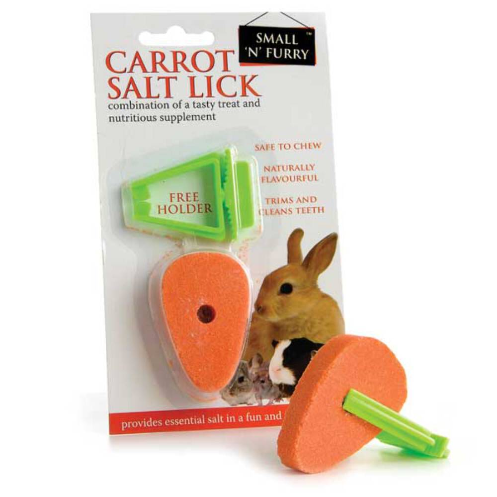 CARROT SALT LICK - (6cm) - Sharples Animal Chew Rabbit Calcium Treats Feed Gnaw