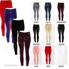 Winter New Velour Velvety Velvet Thick Warm Ski Snow Leggings Stretch