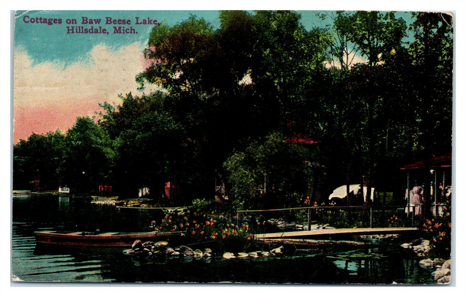 1923 Cottages on Baw Beese Lake, Hillsdale, MI Postcard *6J14 eBay