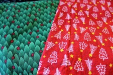 Christmas Trees 100 Cotton Quilt Fabric 36 x 28 Inches Green 1 Yd Red