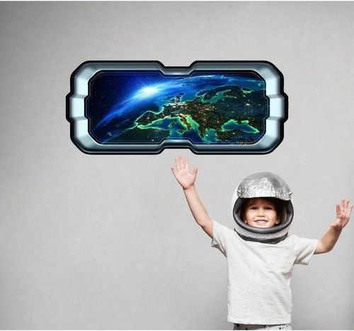 SpaceScape Orbiting Earth 3D Space Ship Window Wall Decal Vinyl Sticker Graphic - Picture 2 of 3