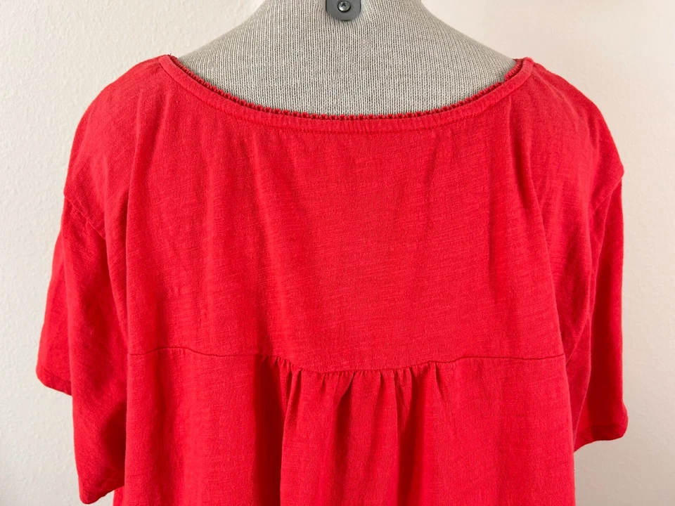 Cherokee peasant top size 3X short sleeve embroidered roses orange - Image 4 of 4