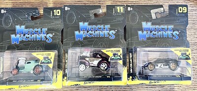 2022 Muscle Machines 65  Shelby Daytona Coupe, 41  Willys Coupe, 66  GT40