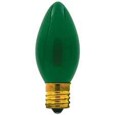 25 C9 Green Ceramic Incandescent Christmas Light Bulbs 7 Watt E17 Base