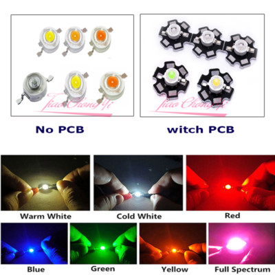 50PCS 3W watts High Power SMD LED COB Chip Lights Beads White Red Blue With PCB
