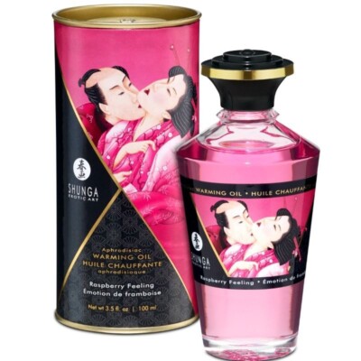 HEAT EFFECT MASSAGE OIL INTENSE RASPBERRY FLAVOR 100 x 5 ( 500 ml) - SHUNGA