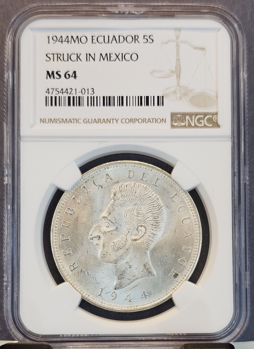 NGC MS63』エクアドル5スクレ銀貨(1944年) 【公式通販】