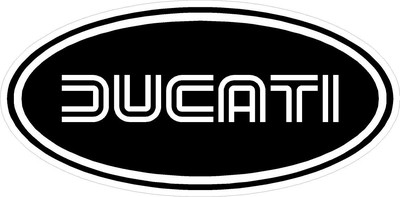 #k917 (1) 6'' Ducati Oval Racing Classic Vintage Decal Sticker LAMINATED Black