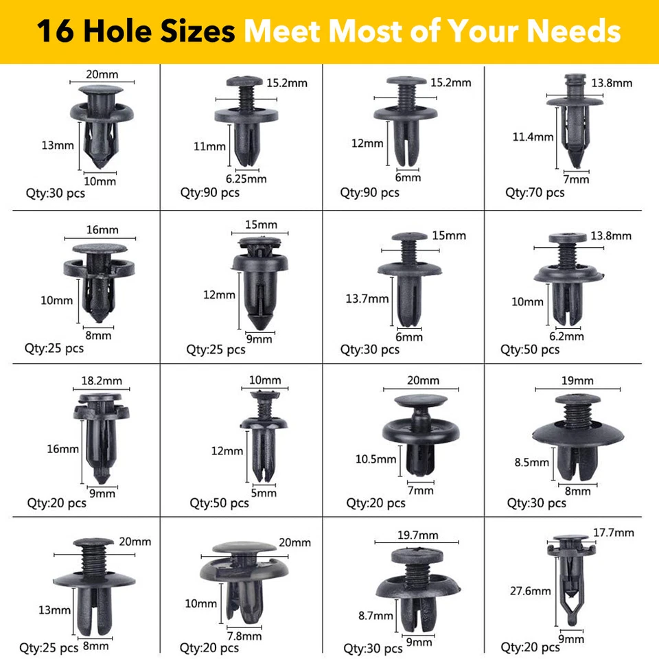 625x Car Auto Panel Bumper Trim Body Clips Kit Rivets Retainer Plastic Fastener - image 2 of 4