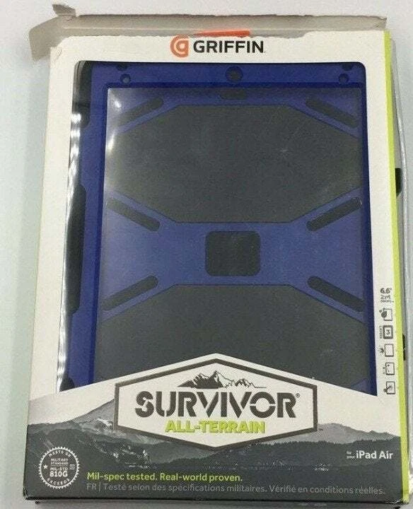  Funda Protectora Todo Terreno Griffin Survivor Funda iPad Azul/Negro   Foto 2 de 4