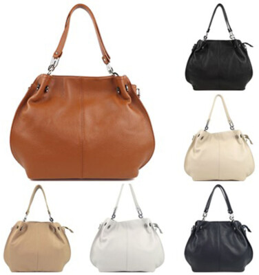   Damentasche Schultertasche Handtasche Shopper Bag echt Leder Made in Italy  